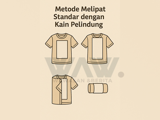 metode melipat standar, melipat dengan Kain pelindung